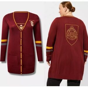 Torrid Warner Bros Harry Potter Gryffindor Boyfriend Cardigan